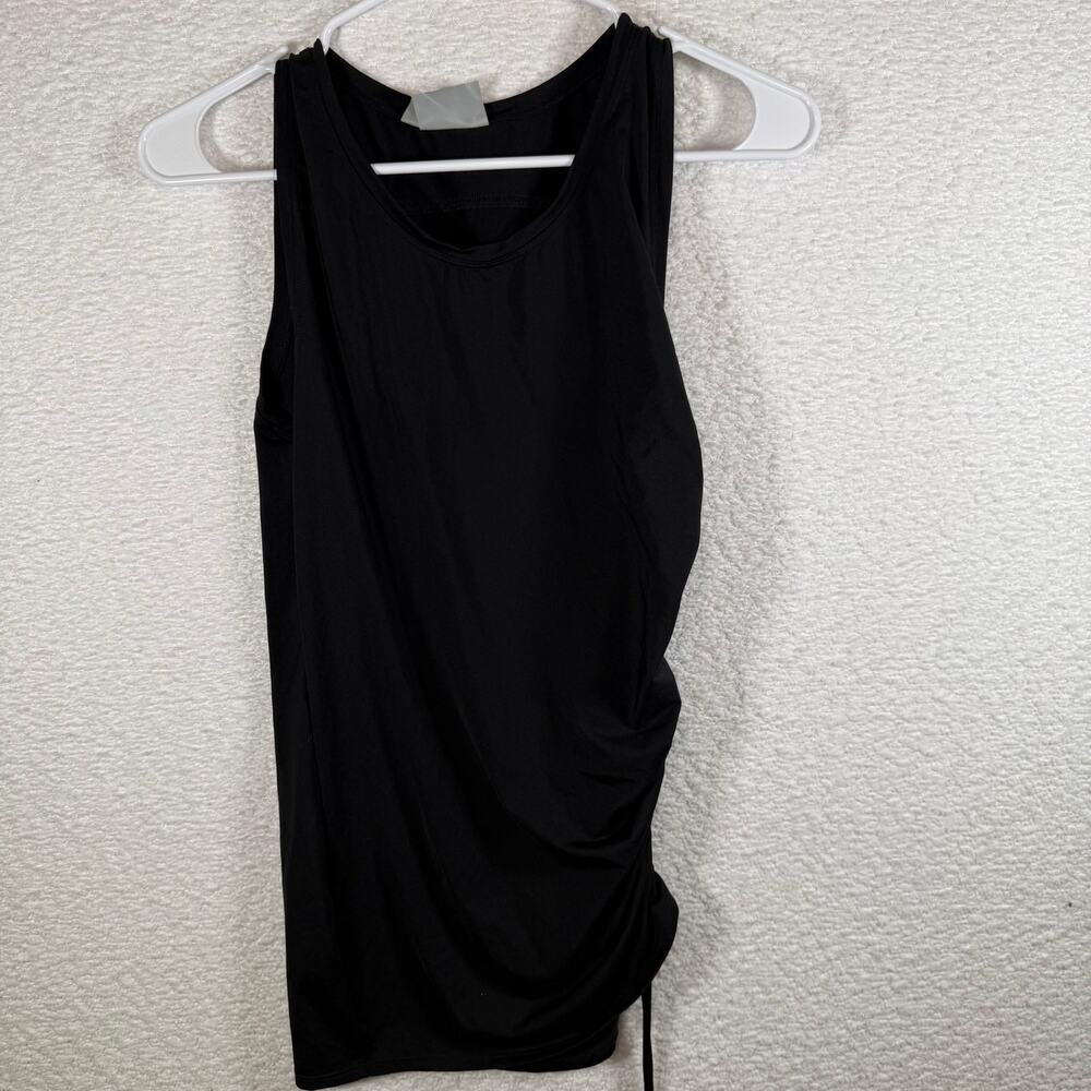 Athleta black side scrunch scoop neck black tank size small - Picture 1 of 7
